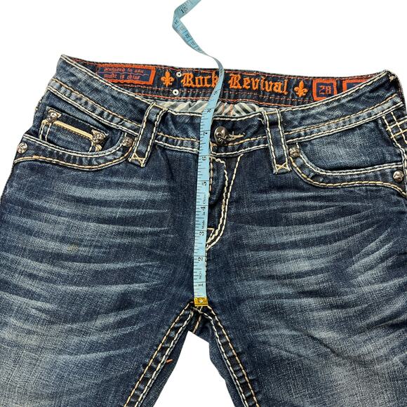 Rock Revival Jeans Kelly‎ Skinny Medium Wash Denim Pants Women's 28 Flap Pocket - Picture 7 of 15